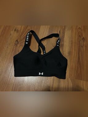 Under Armour Black Logo Strappy Sports Bra